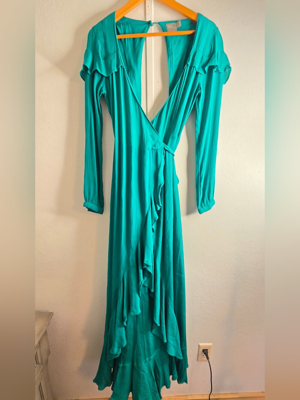 Women’s Teal Long Sleeve Wrap Dress - Unbranded